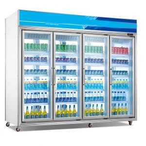 Convenient commercial refrigerated display cabinets fridge glass door refrigeration equipment