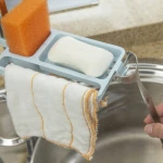 Creative Adjustable Kitchen Faucet Storage Rack Hanging Basket Clip-on Use in Kitchen Bathroom
