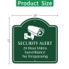 Custom 24 Hours Video Surveillance Warning Aluminum Reflective Street Warning Security Yard Sign Board