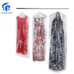 Custom clothes dryer wedding dress pvc transparent garment suit cover plastic bag for storage