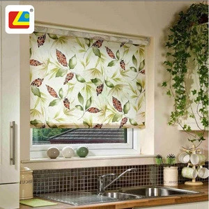 Custom Colored Room Darkening Window Shades Living Room Modern Floral Valance Printing Roller Blinds Curtains