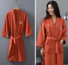 Custom comfortable 100% Breathable waffle bathrobe of adult women and men Bathrobe with 5 Star Hotel Quality for spa