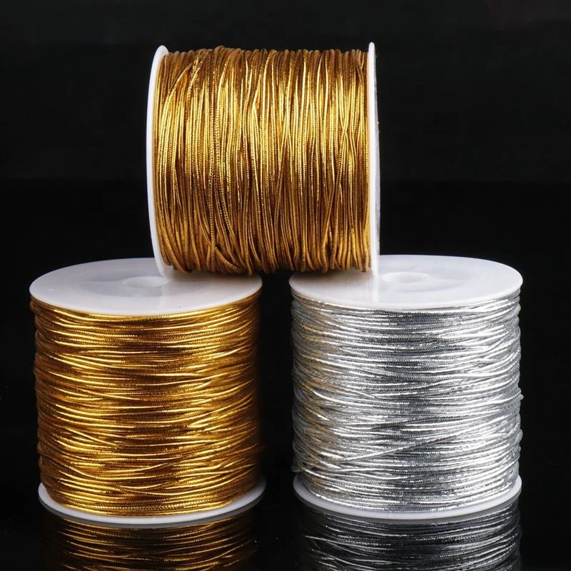 Custom Gold Elastic String,Metallic Gold Elastic Cord with Best Quality