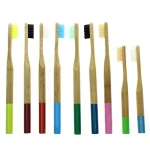 Custom Logo Charcoal Round Bamboo Toothbrush New Natural Soft Bristle Head Round Handle Bamboo Kid'S Toothbrush