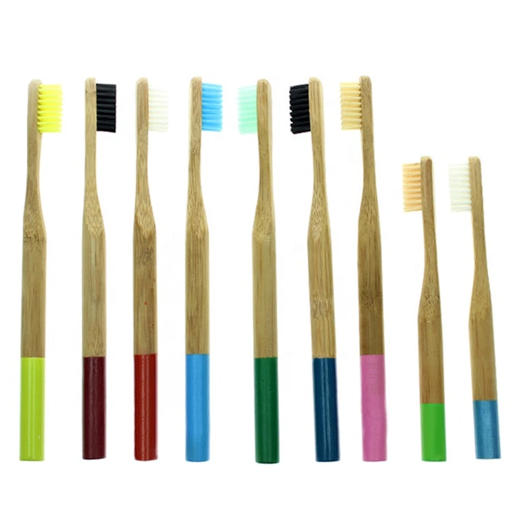 Custom Logo Charcoal Round Bamboo Toothbrush New Natural Soft Bristle Head Round Handle Bamboo Kid&#x27;S Toothbrush