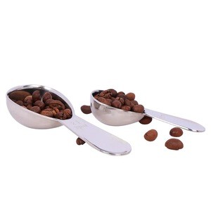 Custom Logo Metal 304 stainless steel coffee bean measuring spoon/scoop