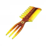 Custom Logo Retro Amber Oil Hair Comb Men Care Beard Comb Hair Styling Tool