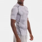 Custom Men Gym Snake Texture Breathable Compression Shirt Sport Running Tshirt