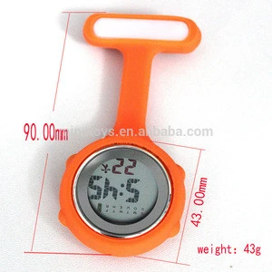 custom own logo silicone rubber sport pocket Led Light digital nurse watch