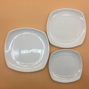 Custom Printing Heat Resistant Restaurant Square Melamine Flat Dinner Plate