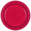 Custom Round Plastic Plates Solid-Color Disposable Recyclable Food-Safe Party Multi-Size Made in U.S.A.