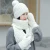 Import Customizable women&#x27;s winter hats and scarves suit all-match cold protection plus velvet ear protection cute wool knitted hat from China