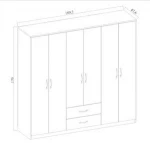 Customized Modern 6 Door Wardrobe Best for online sales (e-trade)
