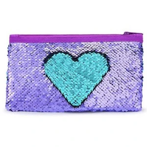 Customized size kid pen bag,student Glitter Reversible Sequin Pencil Pouch Small Makeup Organizer Bag coin Purse
