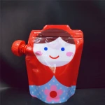 Customized stand up pouch with spout for juice bpa free plastic baby food puree