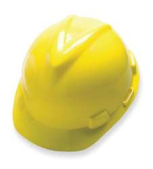 D0312 Hard Hat FrtBrim Slotted 4Rtcht Yellow