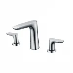 Deck Mounted Dual Handles Basin Water Mixer Taps Luxury 3 Hole Bathroom Basin Faucets Mixer