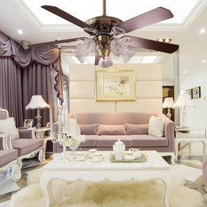 Decorative copper motor ceiling fan with light