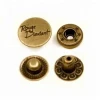 Decorative Round Engraved Brass Custom Metal Snap Fasteners Snap Button for Clothing