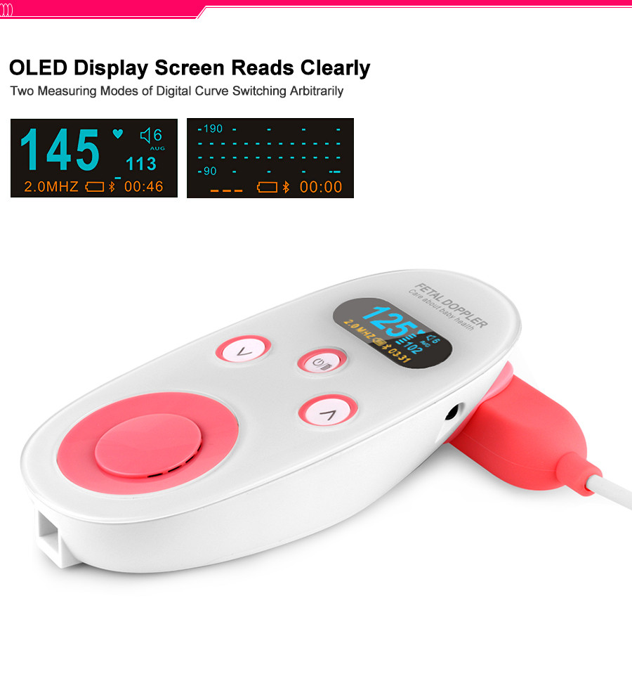 Buy Digital Fetal Doppler Baby Ultrasound Sound Heartbeat Detector Led ...