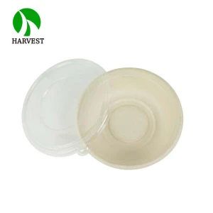 Disposable 32oz 24oz biodegradable paper bamboo bagasse pulp bowl