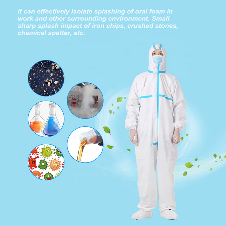 Disposable Anti-epidemic Antibacterial Plastic Closures Isolation Suit Protective Clothing Dust-proof Coveralls Antistatic