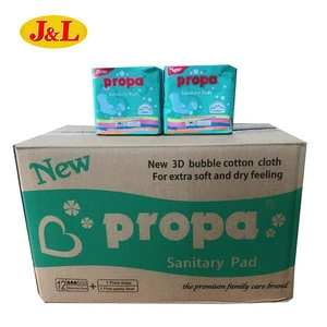 Disposable PROPA LADY winged breathable soft cotton competitive price lady sanitary napkins