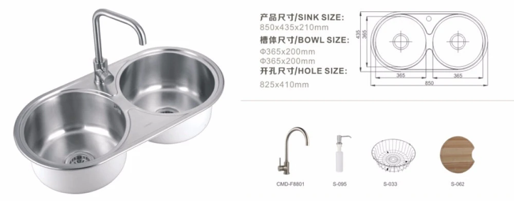 double sink stainless steel wash basin kitchen sink