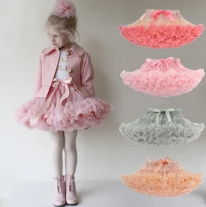Drop shipping Fluffy Children Ballet Kids Pettiskirt Baby Girl Skirts Princess Tulle Party Dance Skirts