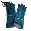 Durable long welder work welding leather glove for electrical work