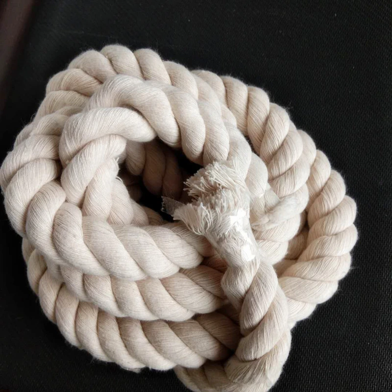 Eco friendly 3 strands 100% twisted Natural white cotton rope