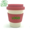 Eco Friendly FDA 350ml 12oz Drinkware Drinking Reusable Mug Biodegradable Bamboo Fibre Powder Coffee Tea Cup with Silicone Lid