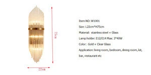electroplating gold modern classic decor glass wall lamp