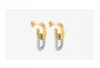 Embossing Earring Handmade Heavy Metal Shape Double Layer Gold Plating Earring for Women