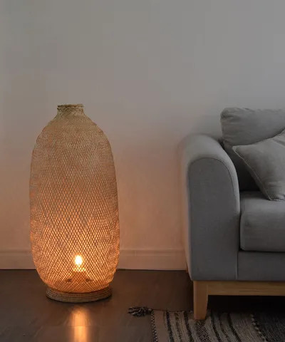Photo inspiration: Eco Friendly Floor Lamp Designs Reference: Buy Environmentally Friendly Natural Rattan Drum Pendant Iron Legs