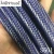 Import European buyers favorite purchasing 12mm wide genuine woven blue mix black leather cords with steel wire from China