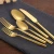 Import European western restaurant  tableware set golden solid steak high quality round handle knife and fork set for wedding from China