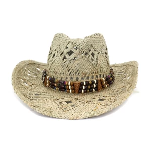 Exotic Cowboy hat Summer handmade natural salted grass hat for women men straw hat