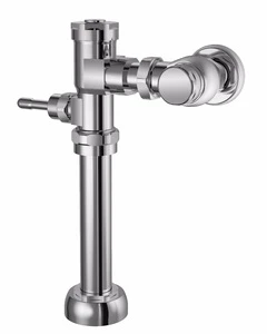 Exposed single handle time delay toilet squat flush valve