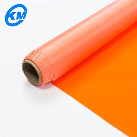 Fabric Manufacturer Waterproof Fluorescent Orange PVC Knitted Fabric