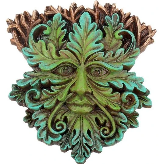 Factory custom resin sculpture Oak King Wall Plaque Garden Decor Spirit Man Of The Forest Wicca