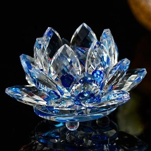 Factory Direct Sales Crystal Lotus Flower Display Craft Buddhist articles craft Home Decoration Gift