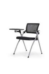 Factory popular wholesale modern school conference folding study chair with adjustable writing board and casters