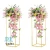 Import Factory Price Plinths Display Metal Wedding Metal Flower Floor Vase Column Flower Stand Round Centerpieces Vase Set of 2 for Tables from China