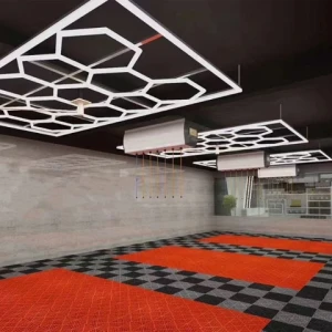 Factory Sell  Cheapest Hexagonal Ceiling Light Car Workshop Light Led Detailing Light For Showroom