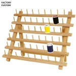 Factory Supply Wood 60/120-Spool Sewing & Embroidery Thread Rack Organizer High Quality Haberdashery