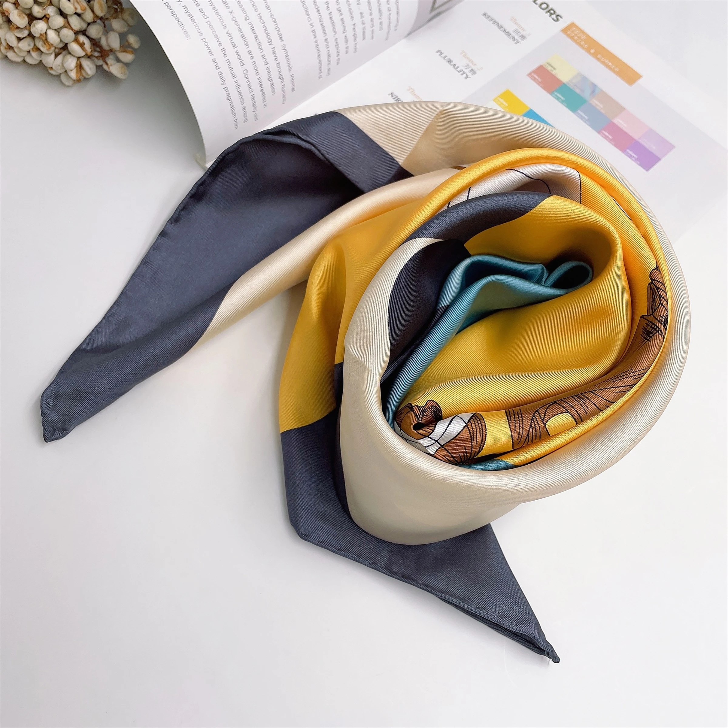 Fashion Digital Custom Printed 100% Twill Silk Scarf for Women