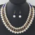 Import Fashion Jewelry Set two-layer imitaion pearl and a layer Rhinestone Choker necklace and Earing Jewelry MOQ 6Sets WY 150730121 from China
