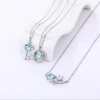 Fashion S925  silver necklace simple ladies clavicle chain jewelry necklace  planet blue glass pendant