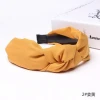 Fashion Solid Color Wide Fabric Knot Headbands For Woman Women&#39;s Hair Accessories
